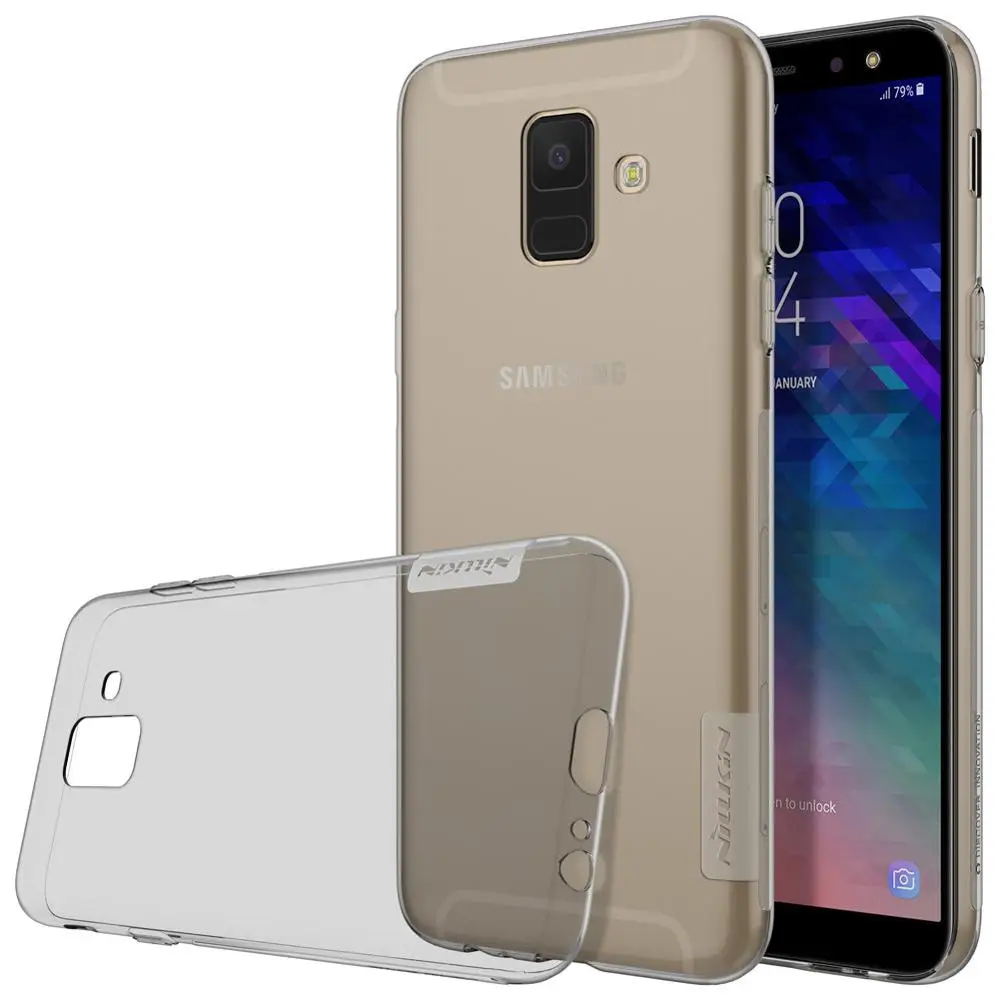 Grey For Samsung Galaxy A6 Galaxy A6 Plus NILLKIN Nature TPU Soft Back Cover Case With Retail Package - Цвет: Grey