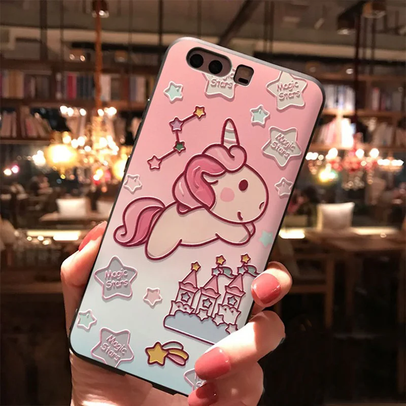 3D с тиснением и изображением единорога из термопластика чехол для huawei Y9 P Smart плюс Коврики 10 20 P30 P20 P8 P9 P10 Lite Mini Pro Nova 3i 3 Чехол