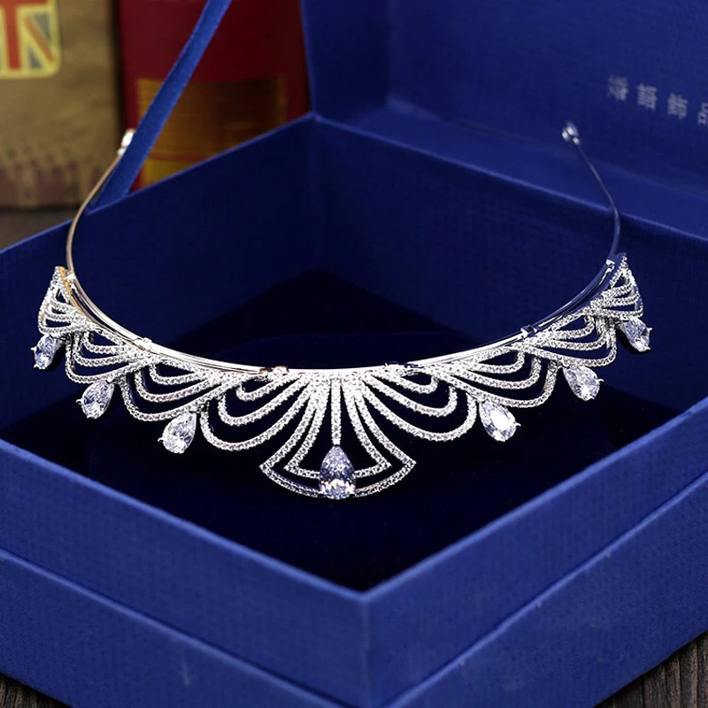 Элегантный Игристые Циркон свадьба Hairbands сверкающий кристалл покрытием оголовье