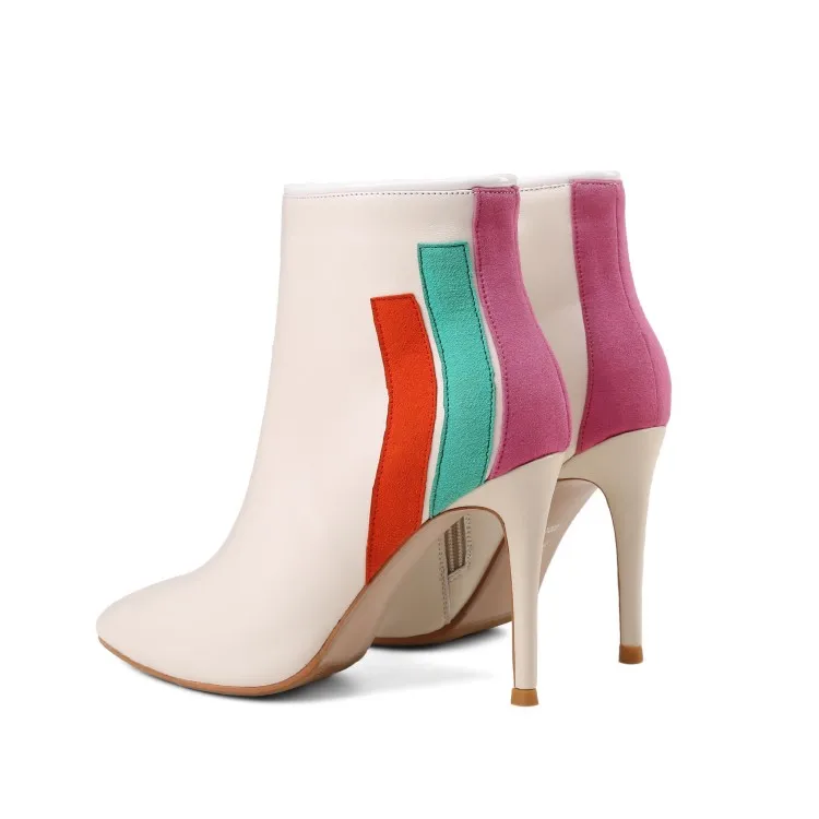 MLJUESE/женские ботильоны из овечьей кожи смешанные цвета в римском стиле на тонком