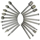 20 шт.компл. 3 мм Нож для резьбы по дереву из быстрорежущей стали Dremel фрезеровка по дереву вращающийся напильник режущий инструмент Аксессуары