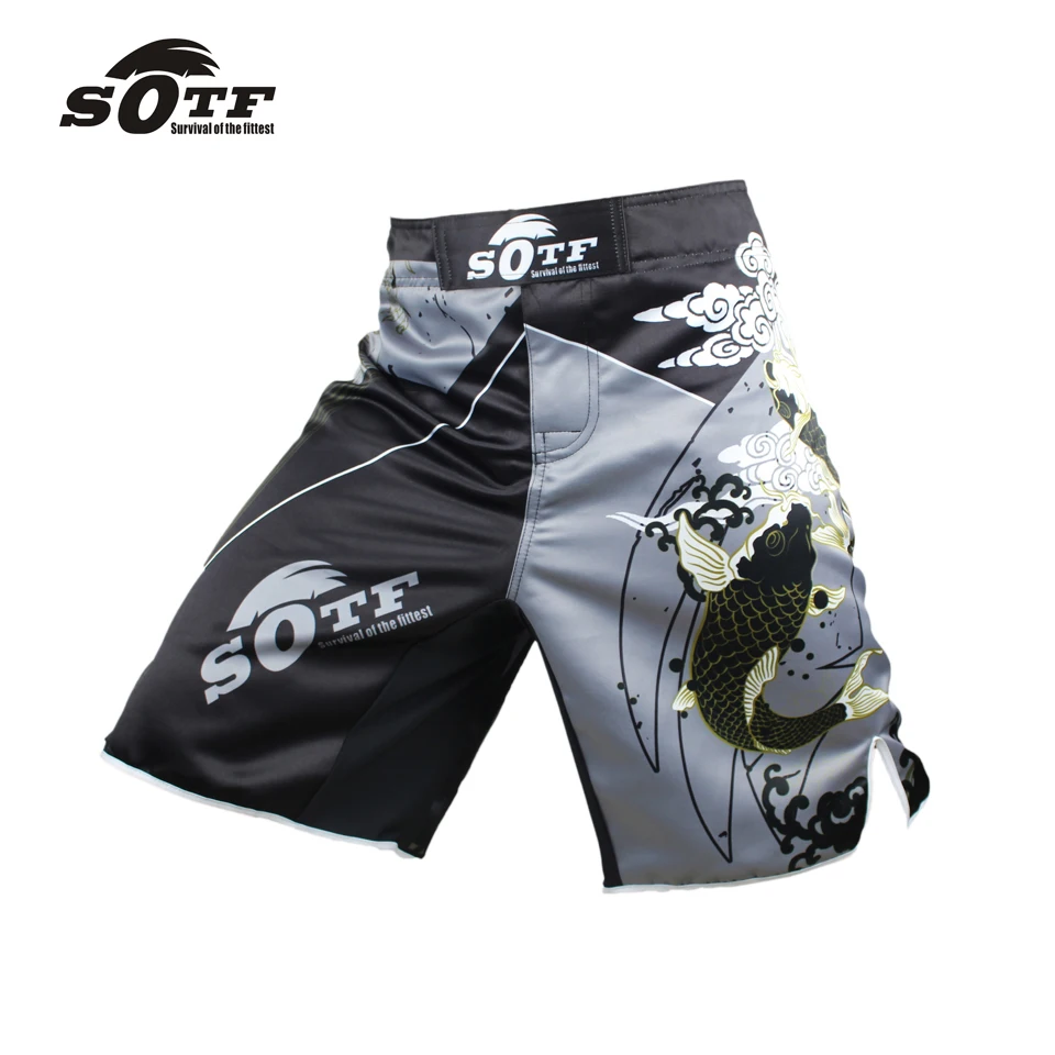 SOTF fitness loose comfortable large size Thai fist fitness shorts mma fight shorts muay thai clothing kickboxing shorts mma