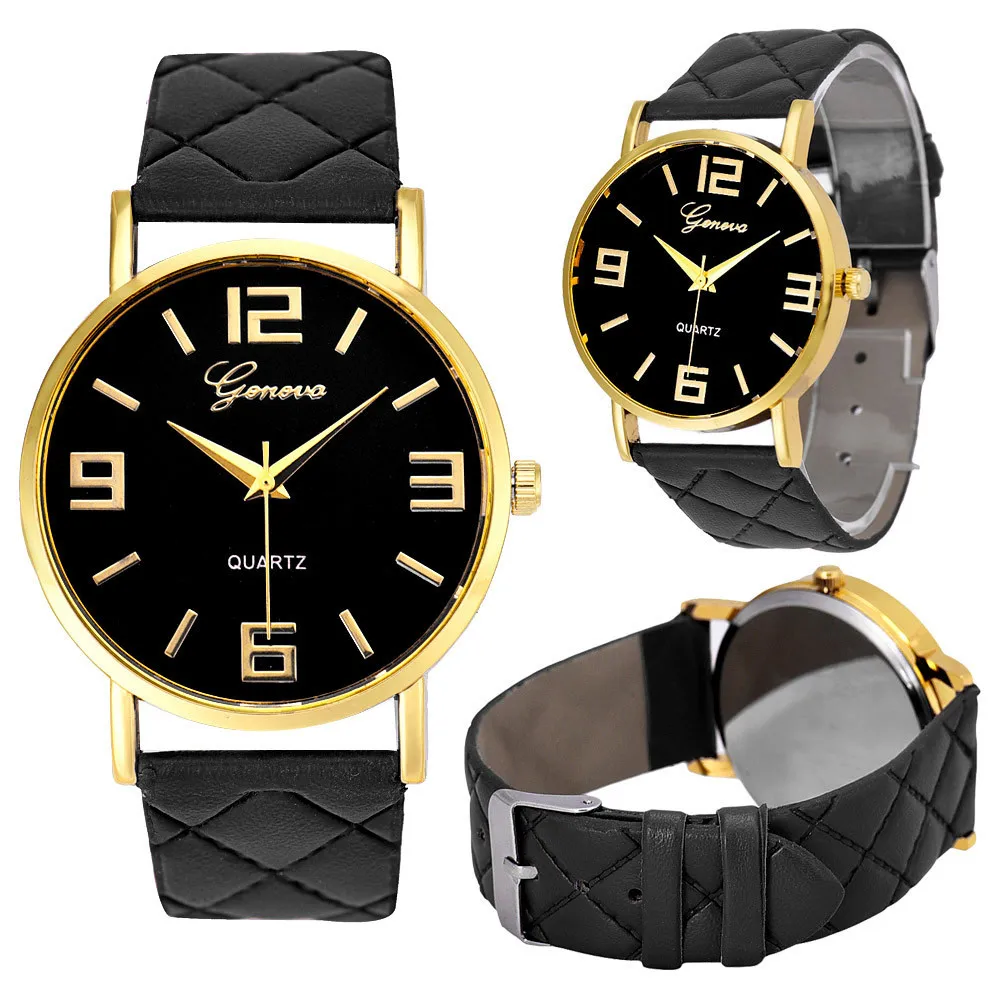 Женские наручные часы reloj para mujer Geneva аналоговые кварцевые из искусственной кожи