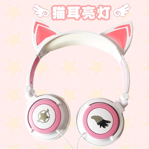 1 шт. Sailor Moon CardCaptor Sakura Action, напечатанный рисунок, резиновые наушники, кошачьи наушники, Светодиодный светящийся светильник, игрушка