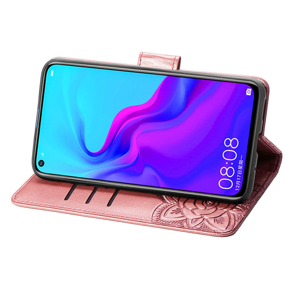 Fundas цветы для huawei Nova 3 3i Чехол кожаный флип противоударный Для 4 4e Чехлы бумажники