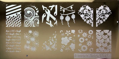 1 ШТ. 6*12 СМ Ногтей Штамповки Пластин Konad Штамповка Nail Art Маникюр Шаблон Ногтей Stamp плиты трафареты для ногтей - Цвет: FingerAngelV07