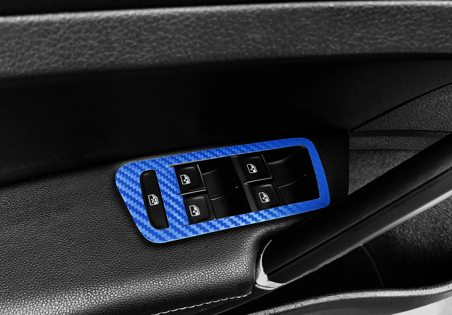 carbon fiber blue Автомобильная дверная ручка отделка оконный переключатель панель из углеродного волокна пленка для автомобиля-Стайлинг наклейка для Volkswagen VW Golf 7 MK7 аксессуары - Название цвета: carbon fiber blue