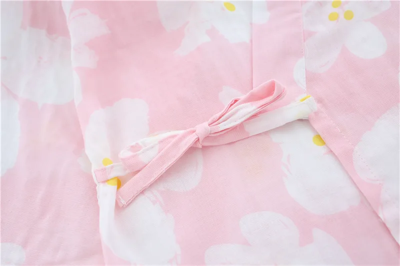 Хлопок марлевые женские пижамы с длинным рукавом v-образным вырезом Pijama Mujer Весна и Лето Свободное кимоно сексуальная пижама комплект для сна