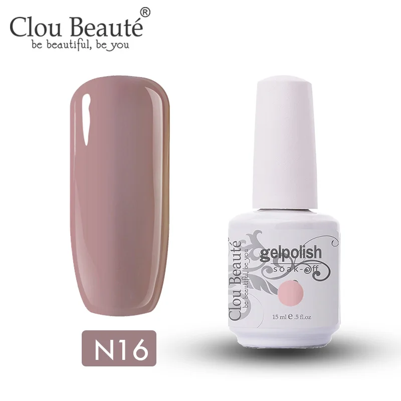 N16 Clou Beaute Гель-лак для ногтей 15 мл основа и верхнее покрытие Гель-лак для ногтей полуперманентный лак впитывающий прозрачный праймер для ногтей - Цвет: N16