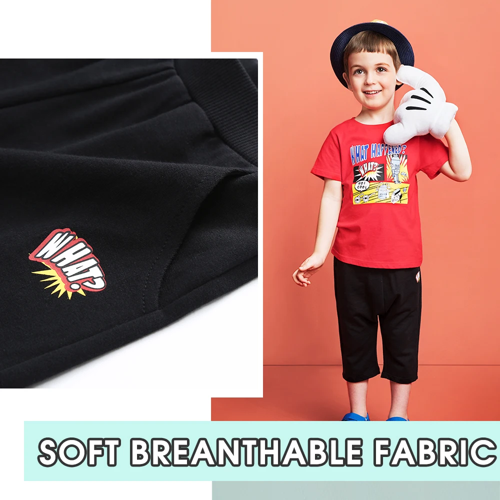 Balabala Toddler Boys Clothing Set Children Summer Clothes Cartoon Hero Print Kids Boy T-shit+Pants Cotton |