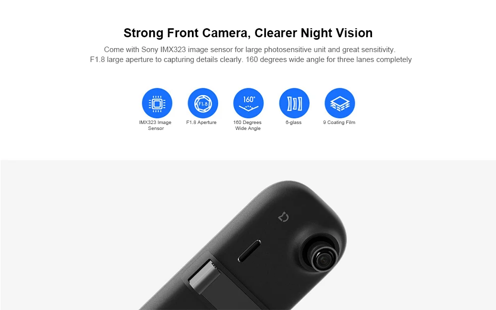 Xiaomi MIJIA 5 дюймов сенсорный экран 1080P Смарт зеркало заднего вида видеорегистратор Поддержка двойной записи приложение Голосовое управление видеорегистратор