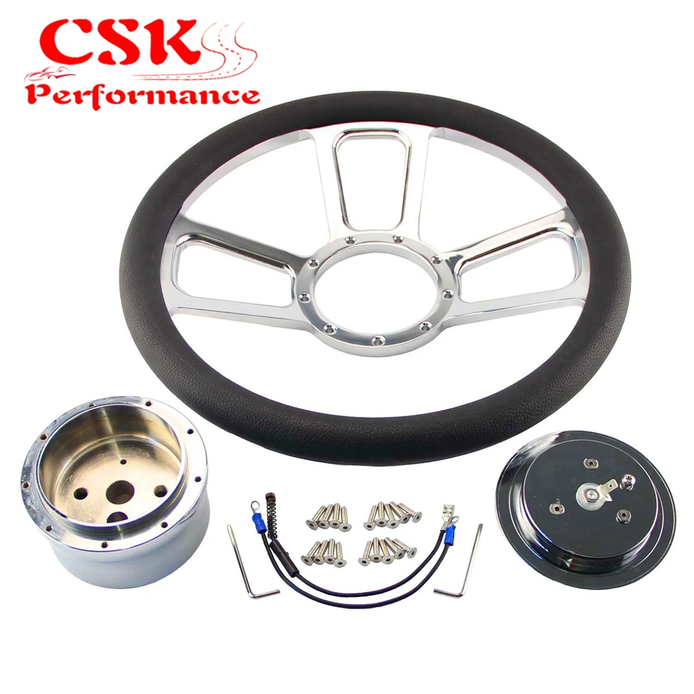 14 &quot9 болт хром половина Обёрточная бумага ПВХ Руль + с роговыми пуговицами и