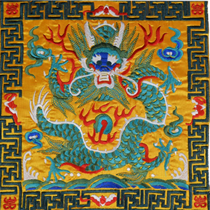 Китайский вышитый дракон Цветочные столовые салфетки тканая ткань настольные