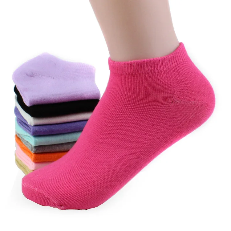 Носки Женские однотонные короткие Модные Классические разные цвета весна лето