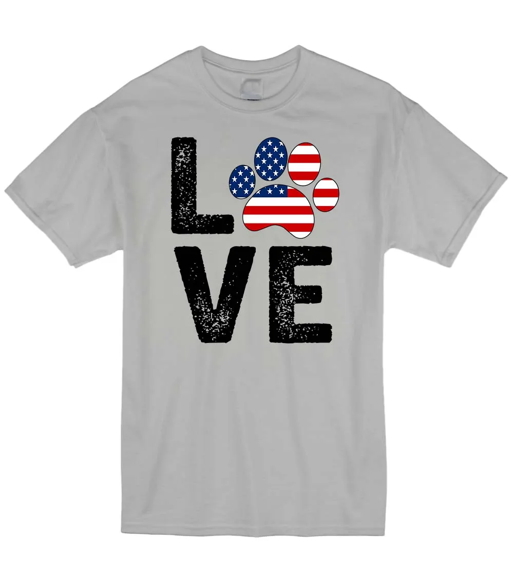 Футболка унисекс с надписью Love Dog Stars And Stripe USA America K9|stars and stripes|t shirtt shirt star |