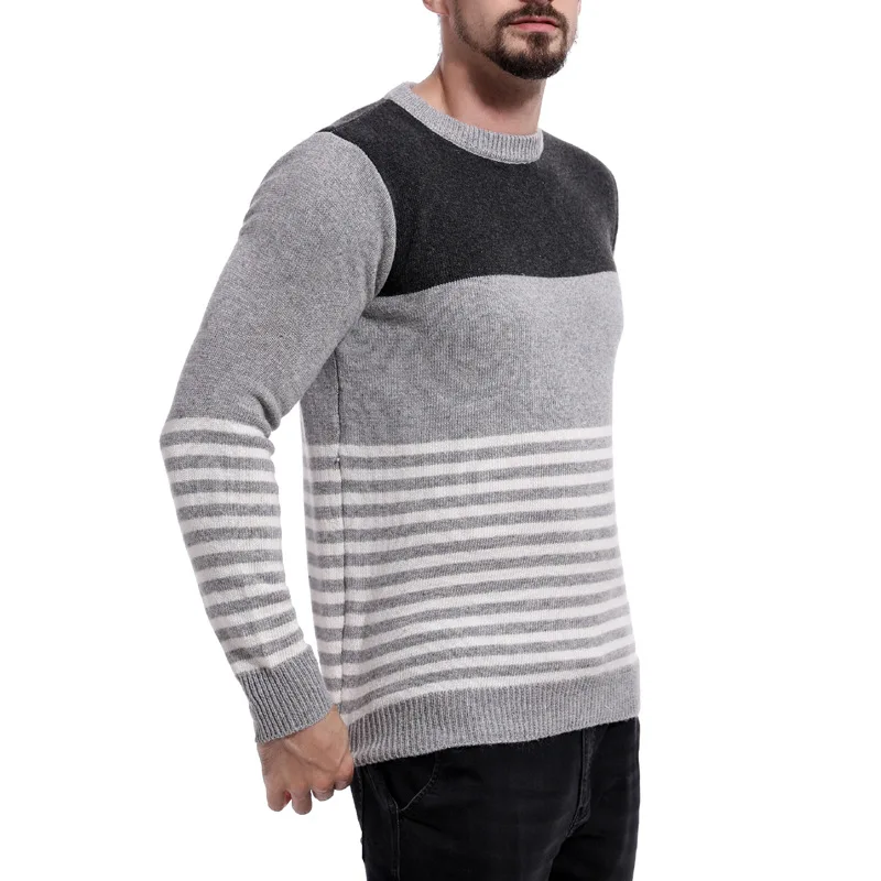 Модный мужской пуловер с круглым вырезом свитера одежда 2018 осенне-зимний