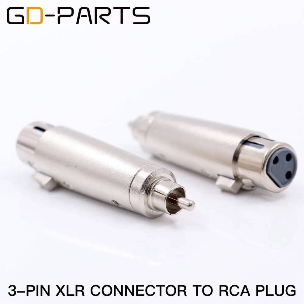 

Female 3Pin XLR Jack to Male RCA Plug Hifi Audio Connector Adapter For Microphone DJ Mixer Brass Conductor