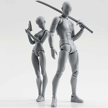 BODY KUN/Боди CHAN BODY-chan body-kun серый цвет Ver. Черная ПВХ фигурка Коллекционная модель игрушки - Цвет: Male and Female
