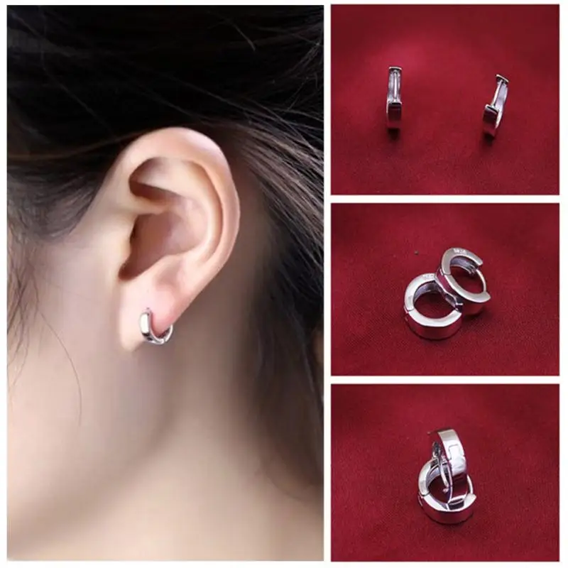Модные серьги-гвоздики из простой нержавеющей титановой стали маленький Гладкий