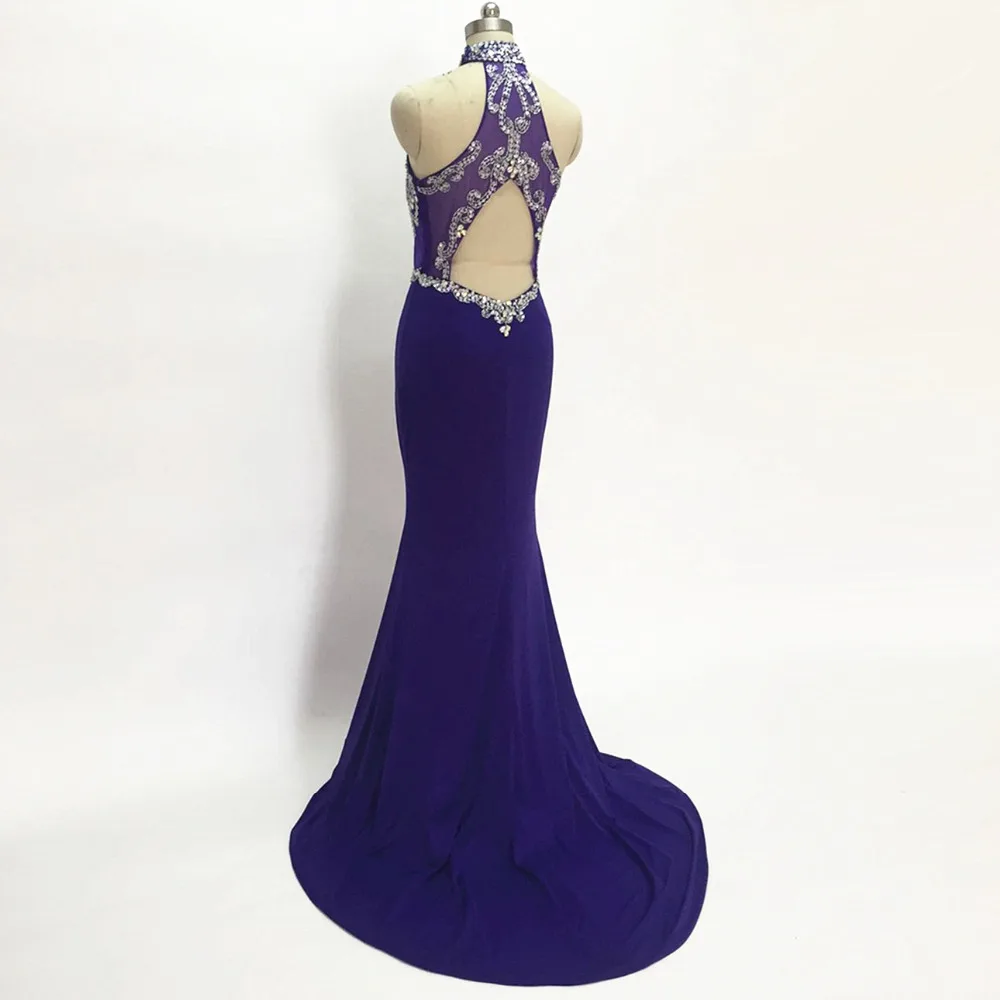Кристальное Бисероплетение Иллюзия Русалка Длинные Выпускные платья 2020 Высокая