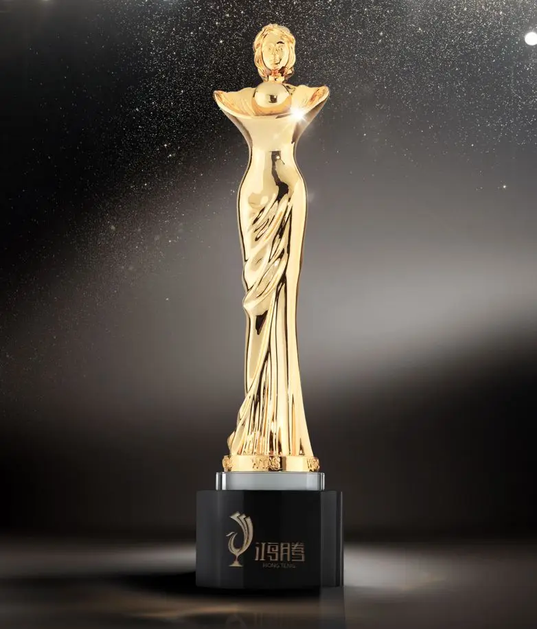 

High quality!Creative Oscar Little Golden Man Trophy Custom Metal Crystal Free Lettering,Free shipping!