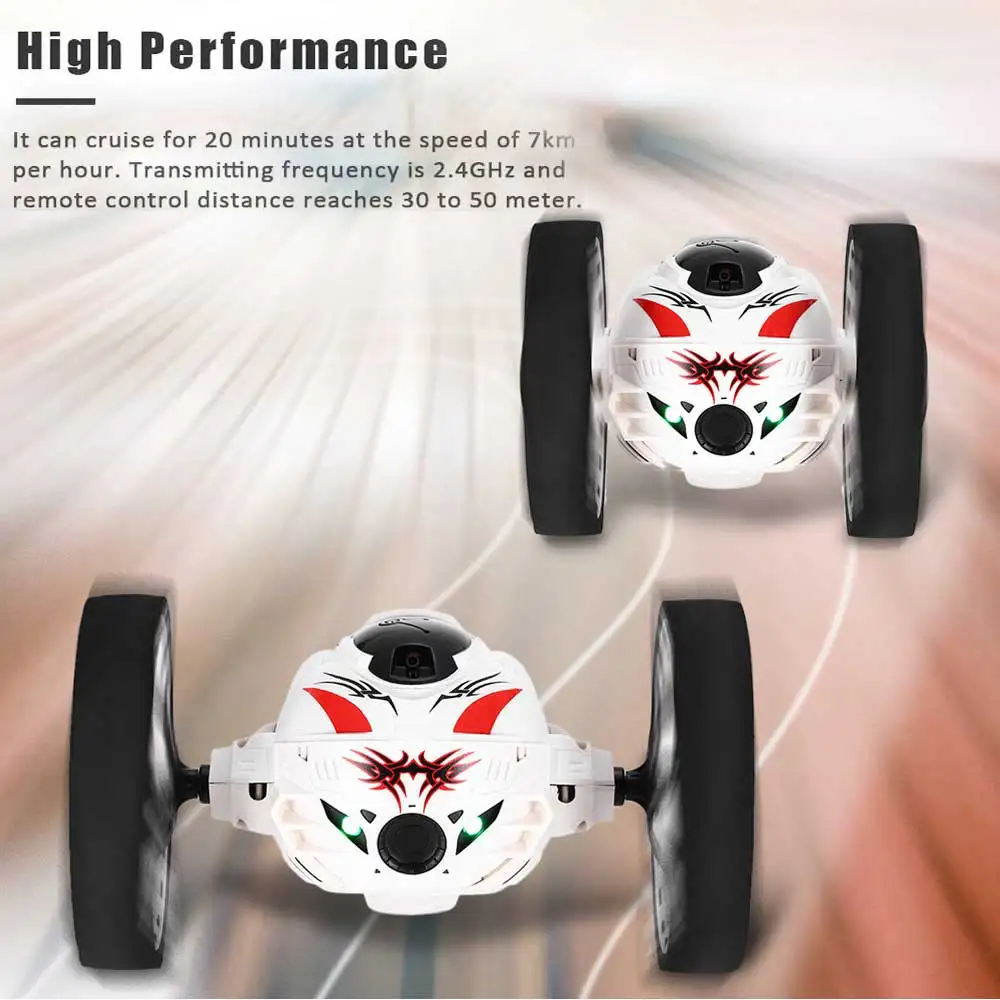 Mini Bounce Car 2.4GHz RC with Flexible Wheels Rotation LED Light Remote Control Robot Toys for Gift | Игрушки и хобби