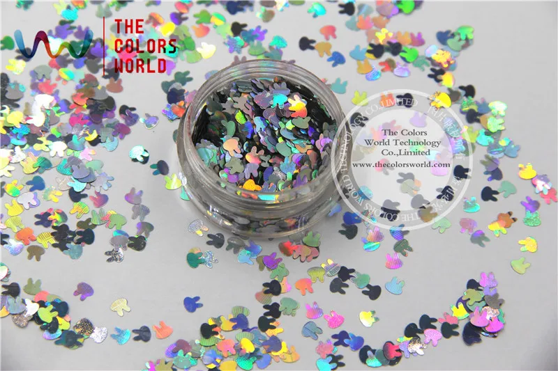 TCA100 лазер серебряного цвета Кролик 4 мм размер блеск пыли зеркальный для ногтей