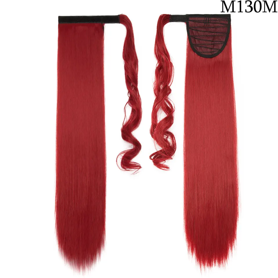 dark red SNOILITE, длинные прямые волосы на заколках, хвост, накладные волосы, конский хвост, шиньон с заколками, синтетические волосы, хвост пони, наращивание волос - Цвет: dark red
