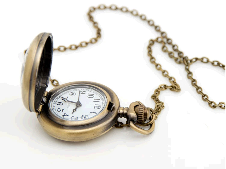 Новое поступление женские карманные часы с бронзовым и серебряным Рисунком