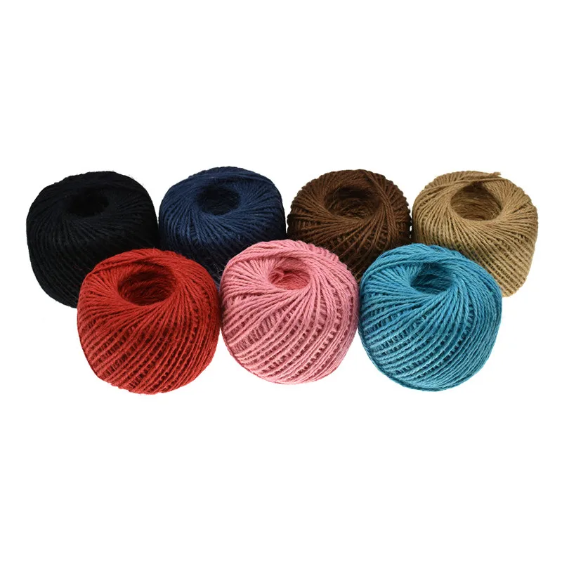 Цветной пеньковый шпагат KOKNIT 100 м/рулон джутовая веревка натуральный джутовый 2