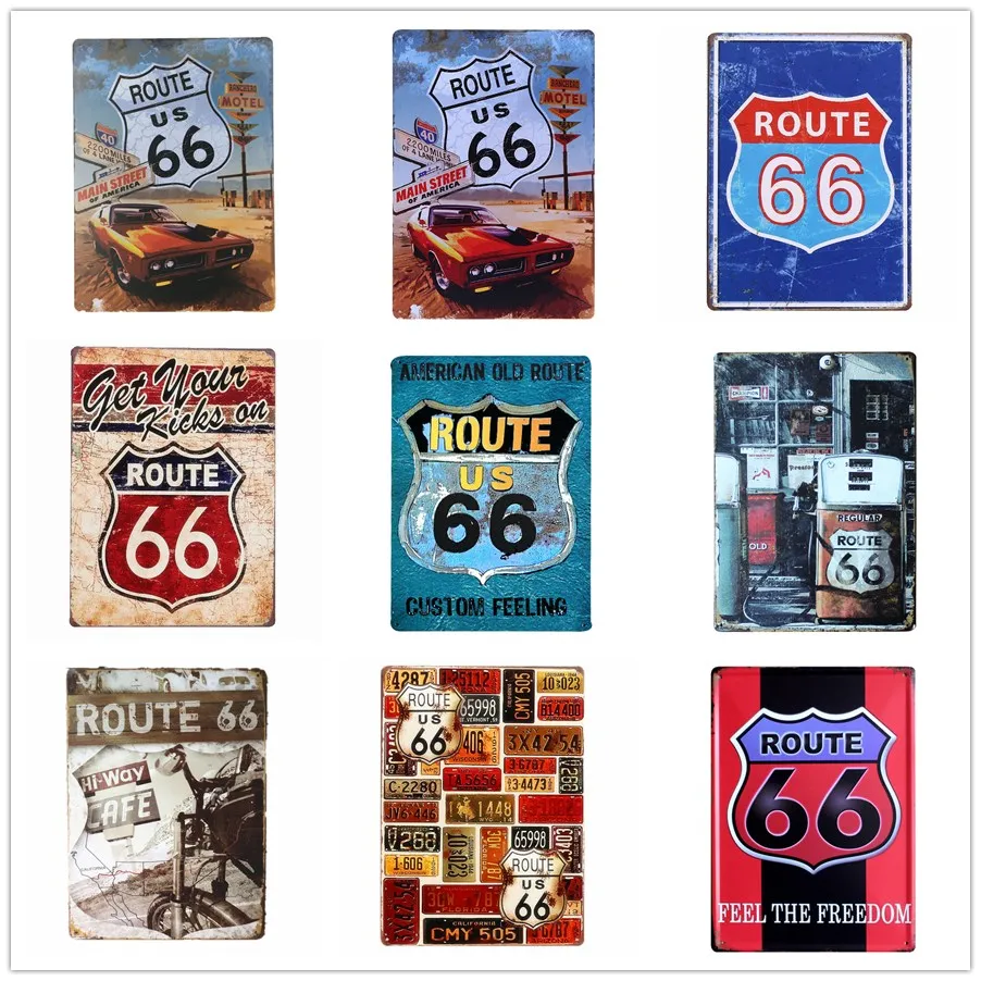 20*30 см Ретро US Route 66 металлическая жестяная вывеска плакат табличка для бара клуба