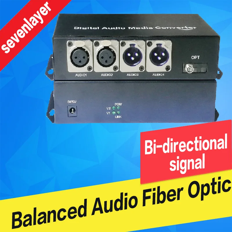 2 ch bi-directional Balanced audio to fiber optic XLR over media converter Transceiver and Receiver | Безопасность и защита