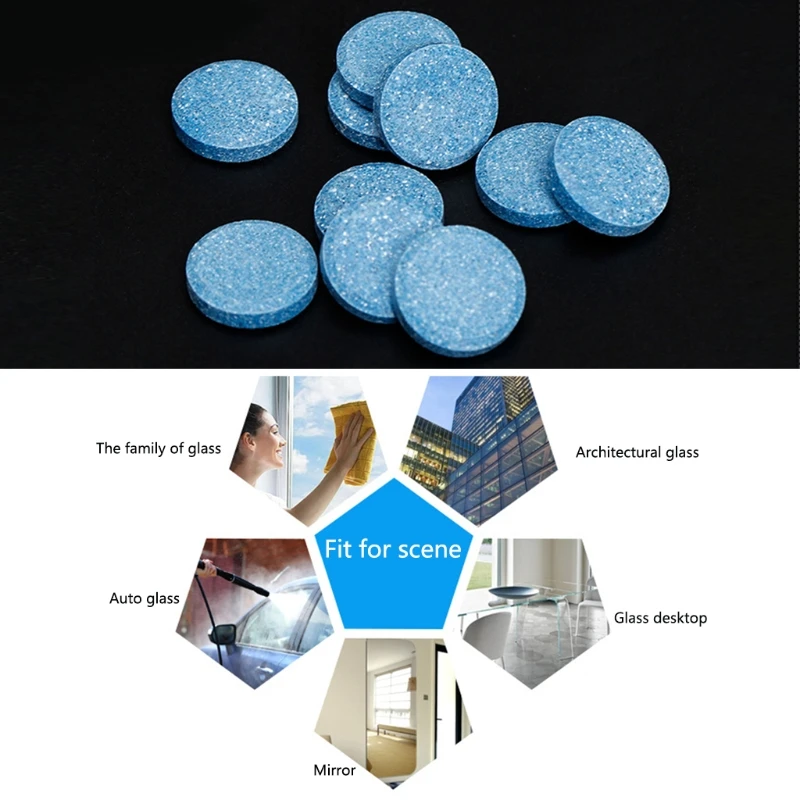 

10Pcs Car Solid Wiper Window Cleaning Car Windshield Glass Cleaner Effervescent