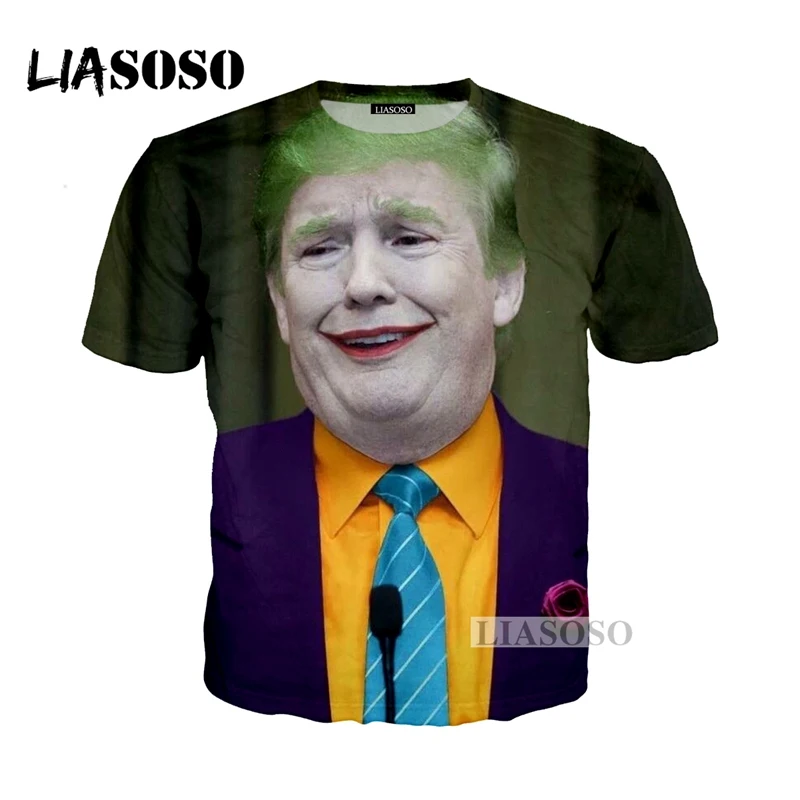 Новинка забавная популярная футболка liaseo с изображением Трампа в стиле аниме