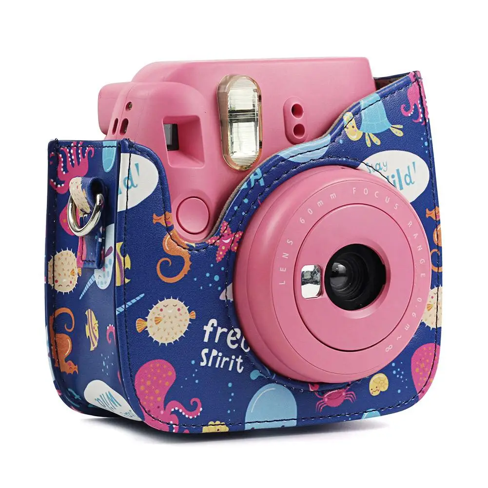 Новый чехол для камеры Fujifilm Instax Mini 8 + 9 с ретро узором защитный из искусственной