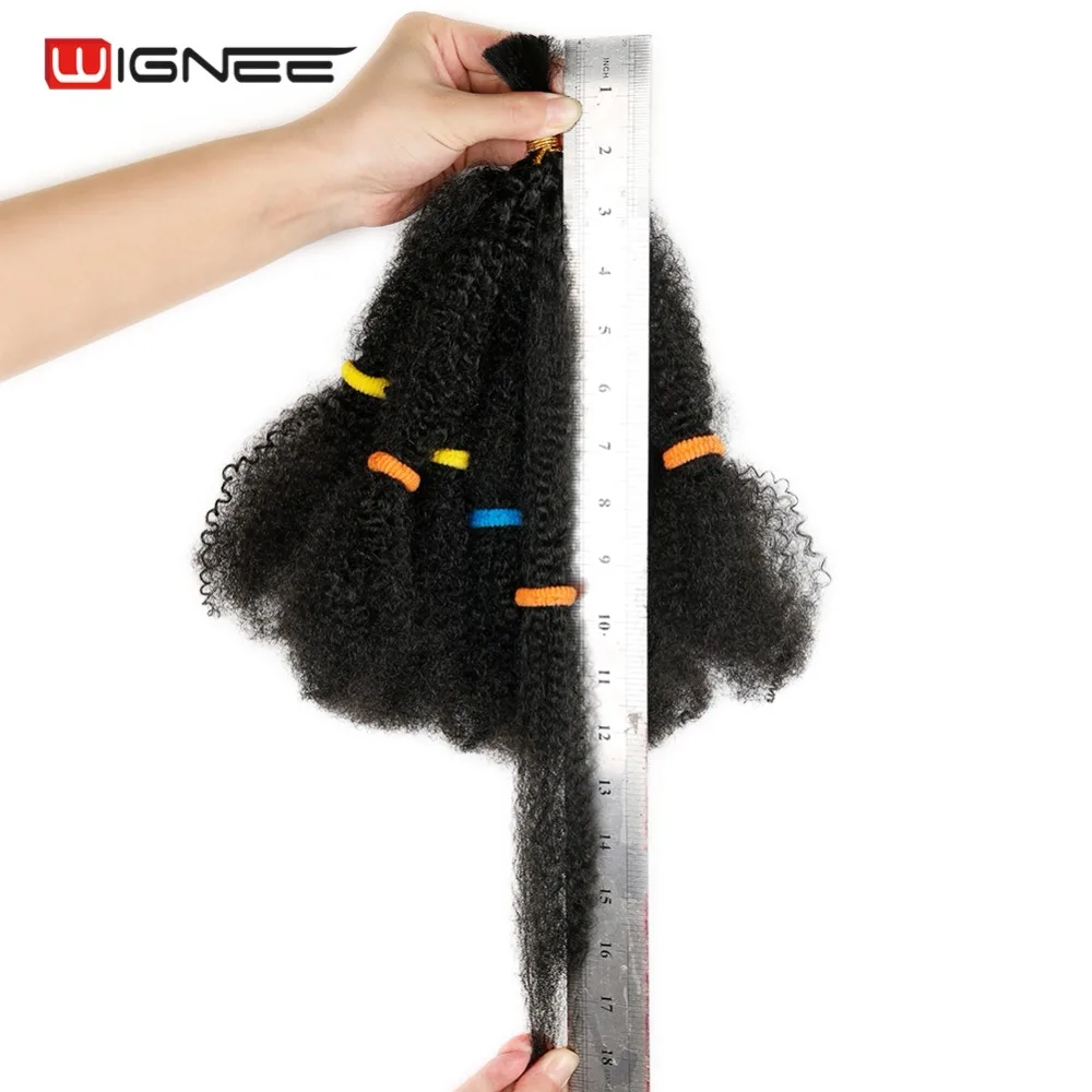 

Wignee Kinky Twist Synthetic Hair Extensions For Women 12"Afro Kinky Bulk Black/Brown Crochet Braiding Twist Hair Bundles Wigs