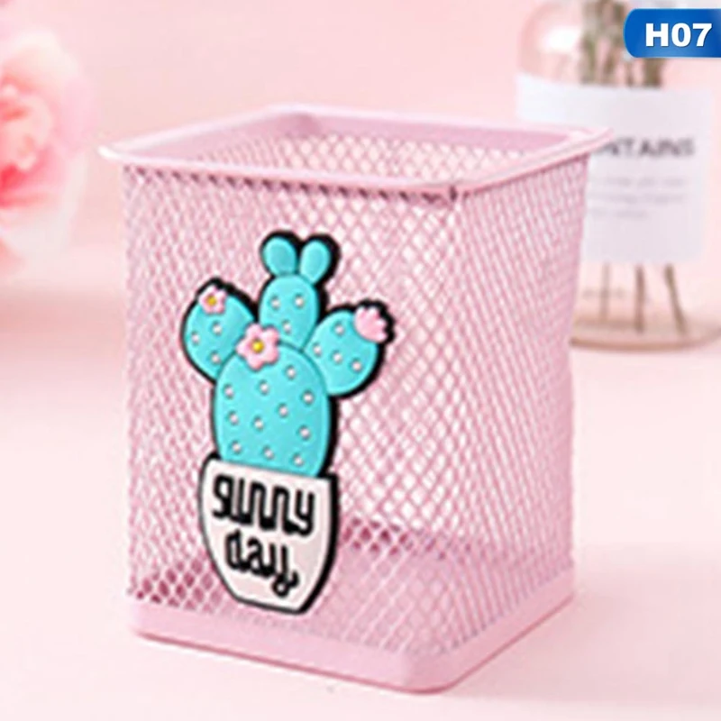 1 шт. Kawaii розовый единорог кактус Фламинго квадратный канцелярский ящик для хранения управление чехол Подставка для ручек и карандашей подставка студенческие канцелярские принадлежности - Цвет: H07