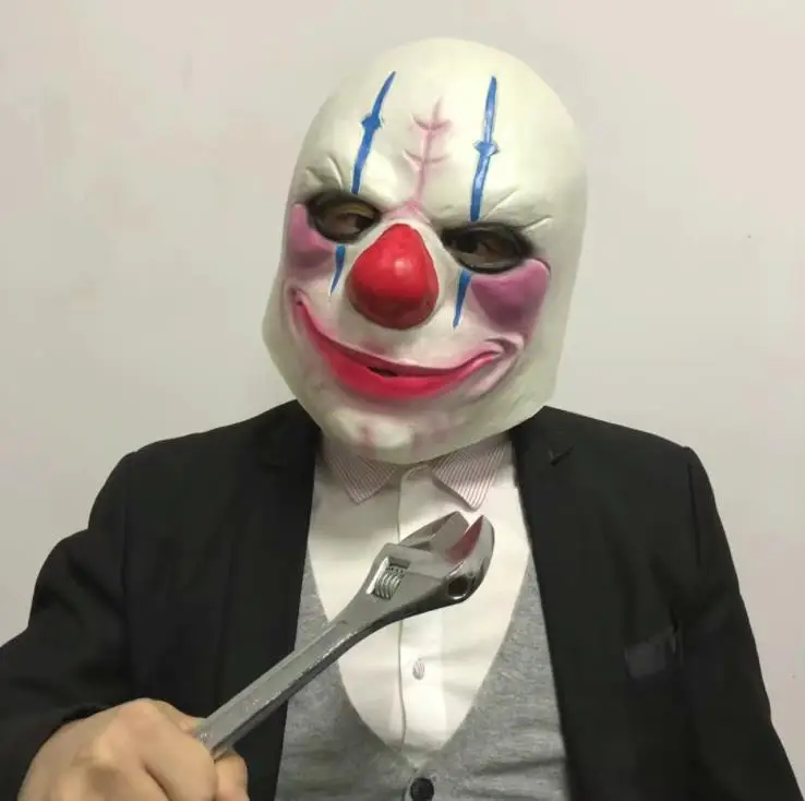 Игры Payday 2 ограбление Джокер Хэллоуин аксессуары для косплея на голову полностью, из латекса маски