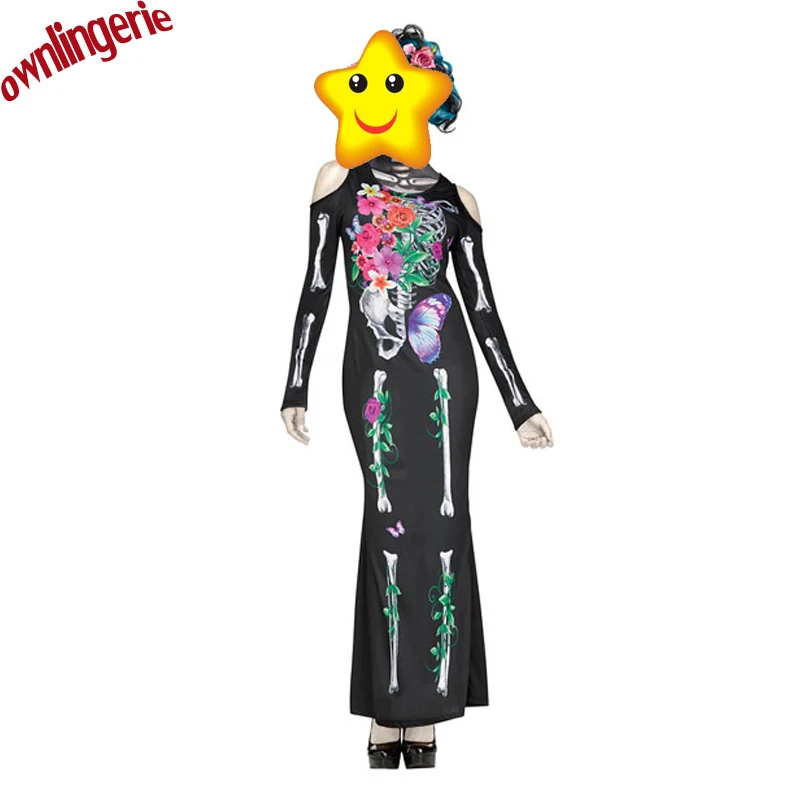 

Adult Halloween Role Playing Scary Devil Witch Cosplay Women Fancy long dress