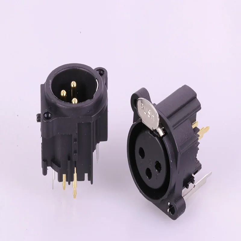 1 пара/2 шт. XLR разъема черного Пластик 3pin мужской/женский Джек Панель Крепление с