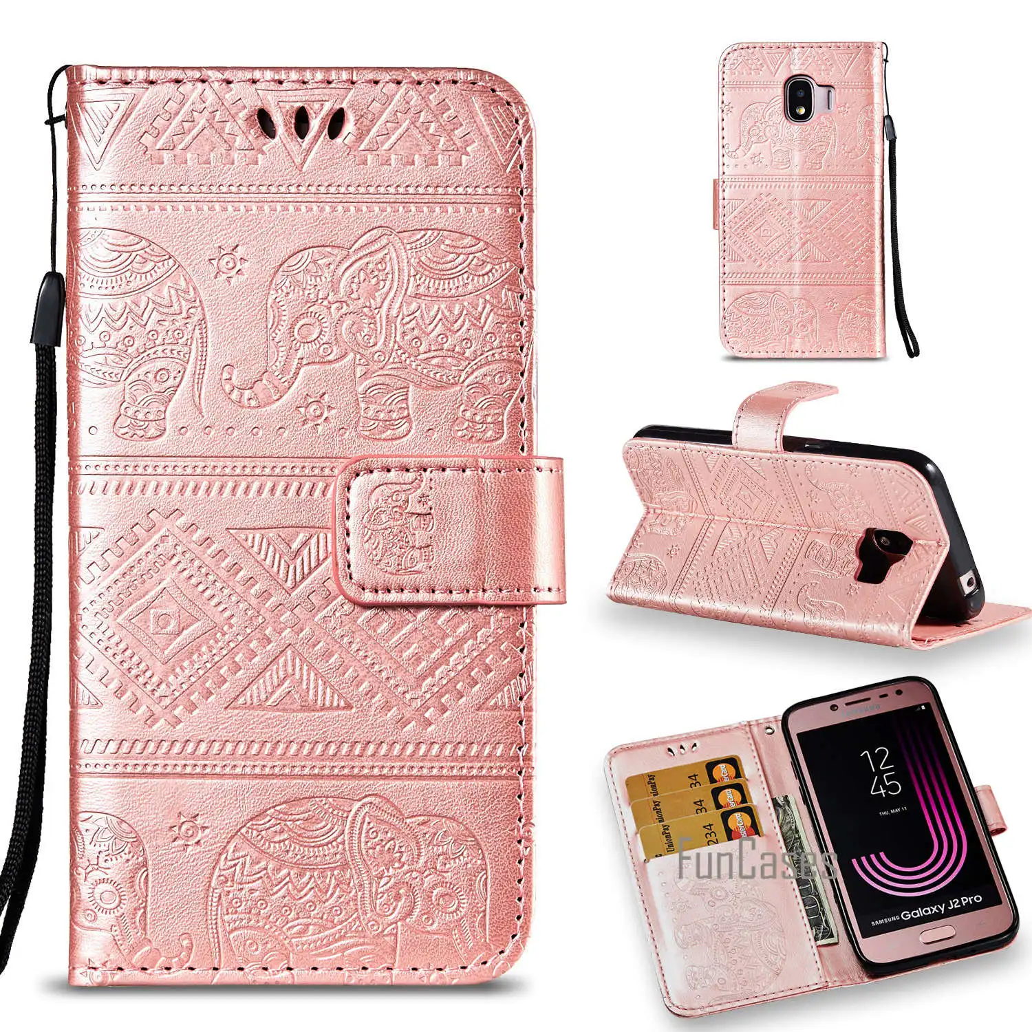 Один Цвет флип чехол для телефона с рисунками Capinha samsung J2 Pro 2018 держатели клипсы