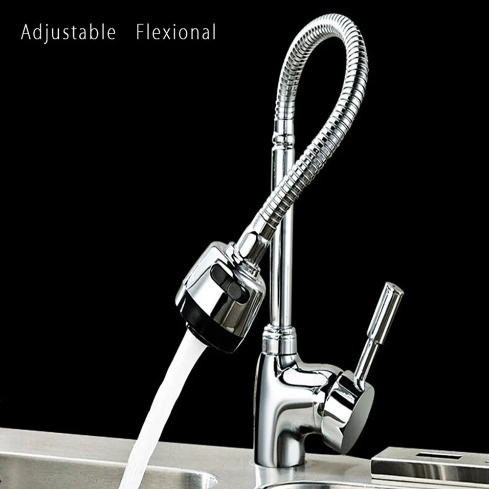 Antique Brass Kitchen Faucet 360 Degree Rotating Wall Mounted Mixer Tap Sink Flexible Pull Out Water | Обустройство дома