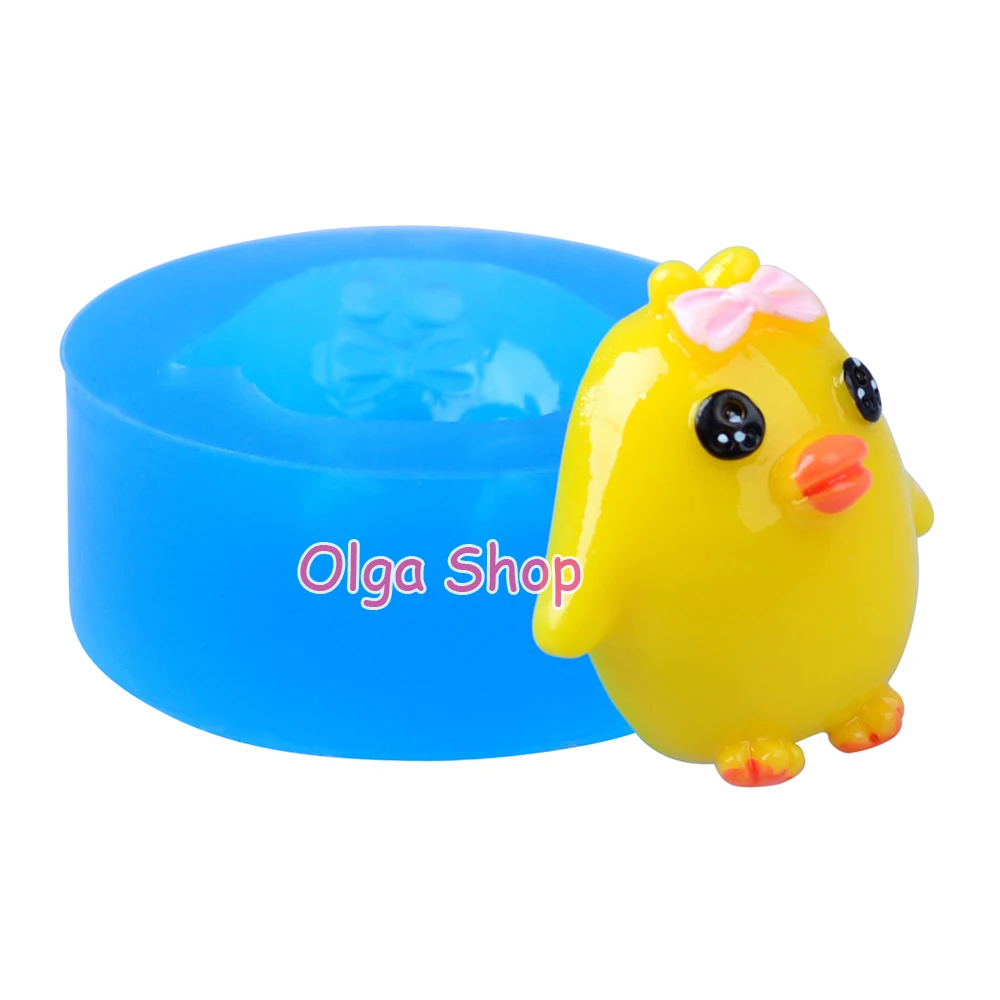 DYL483 28 5 мм курица/цыпленок с бантом силиконовая форма для животных Sugarcraft помадка