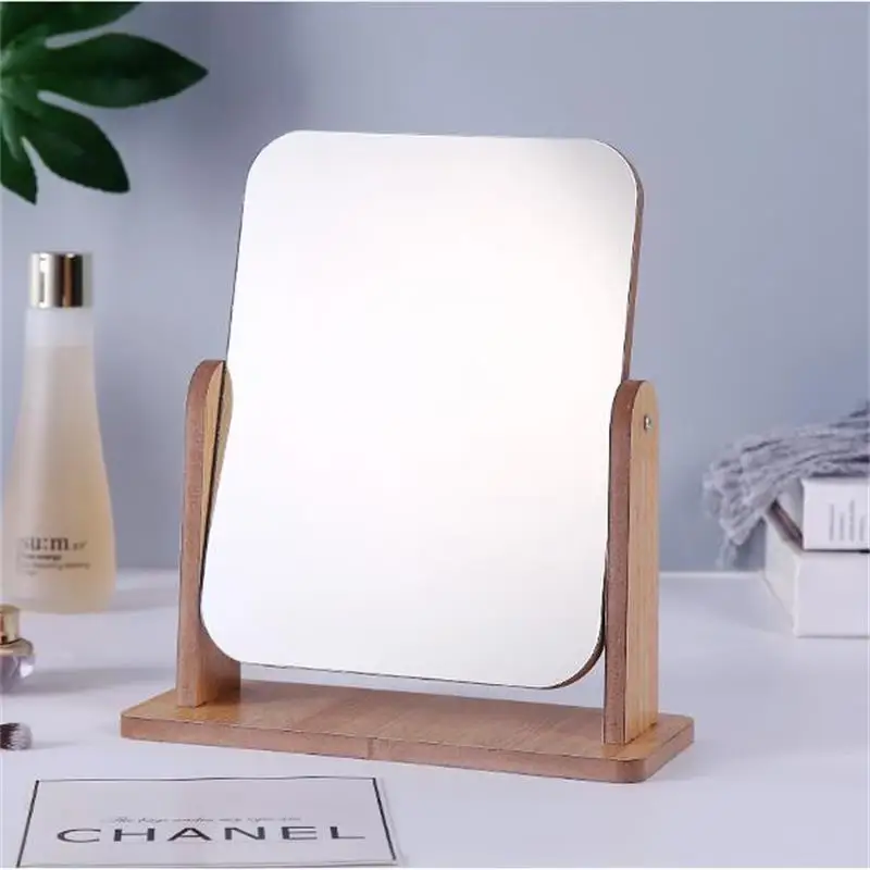Новинка 360 бесплатных вращающихся косметических зеркал деревянные аксессуары
