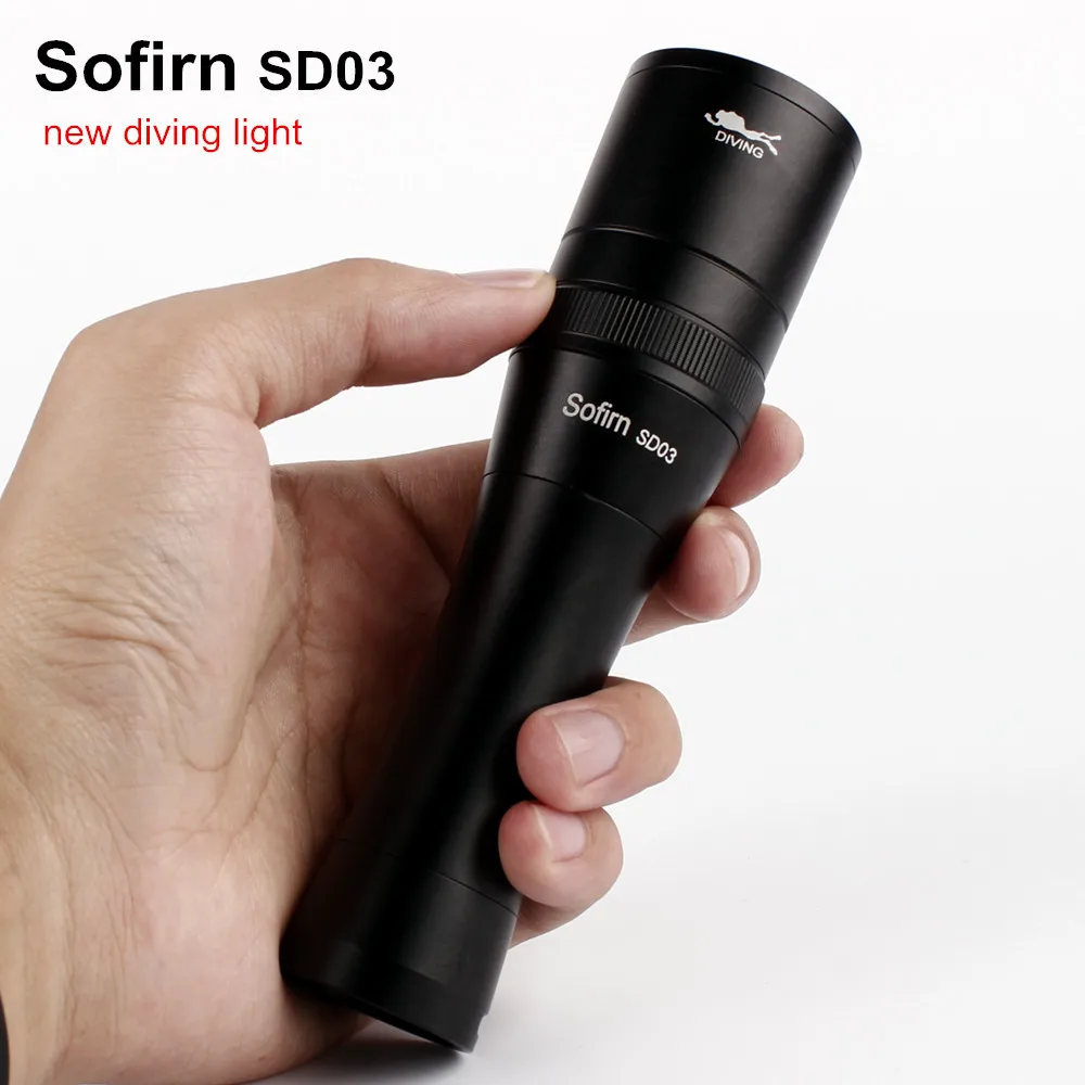 Светодиодный фонарик Sofirn SD03 для дайвинга с аквалангом 18650 Cree XML2 850LM светодиодный