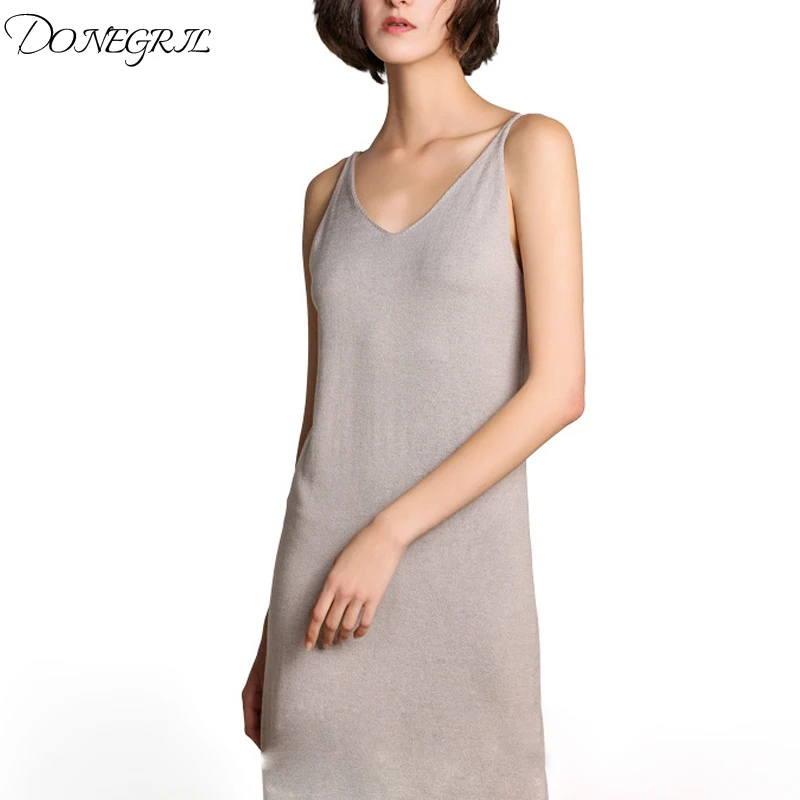 2019 сезон весна лето для женщин Новый длинное платье юбка жилет вязаное тонкий |