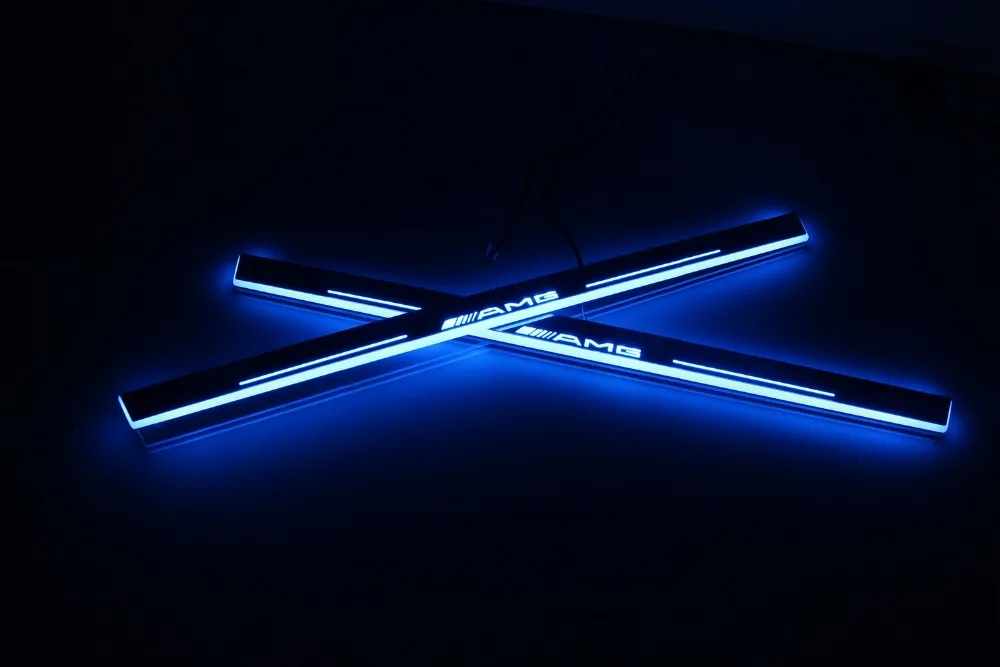 Eosuns LED перемещение двери потертости Пороги и подножки порога для Mercedes-Benz GLC X205 G500 G55 G65 AMG, двигаясь свет