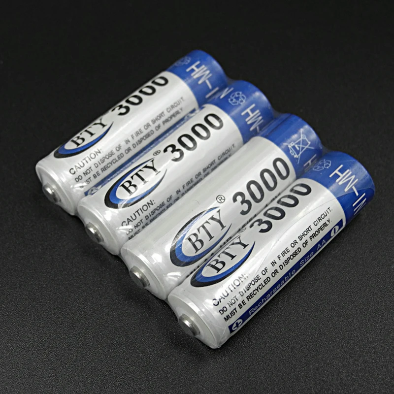 

WholeSale 100pcs/lot Brand New AA 14500 Battery Cell 3000mah NIMH Rechargeable AA NI-MH 14500Battery Recargables For Flashlight