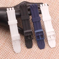 soft silicone strap for swatch convex three pronged rubber strap accessories for swatch suib400 suik400 mens womens watch band
