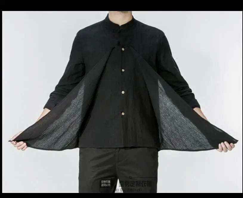 S 6xl Новые повседневные рубашки из хлопка и льна в китайском стиле мужская рубашка